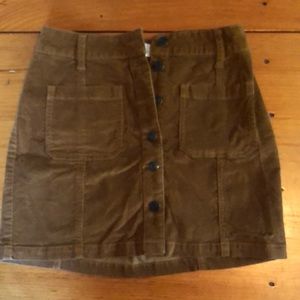 Brown corduroy button up skirt!